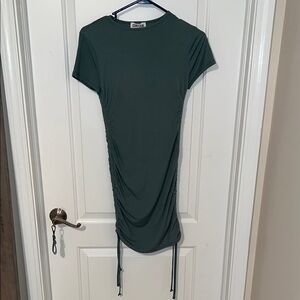 Dark Green Ruched Dress
